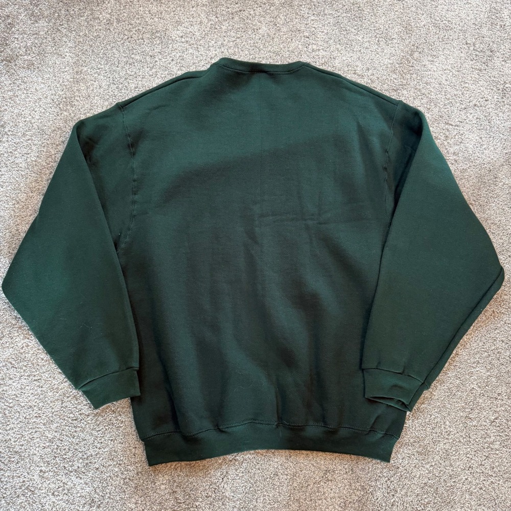 Vintage Fruit of the Loom Heavyweight Sweatshirt Green Made in USA NWT Large - Picture 3 of 5